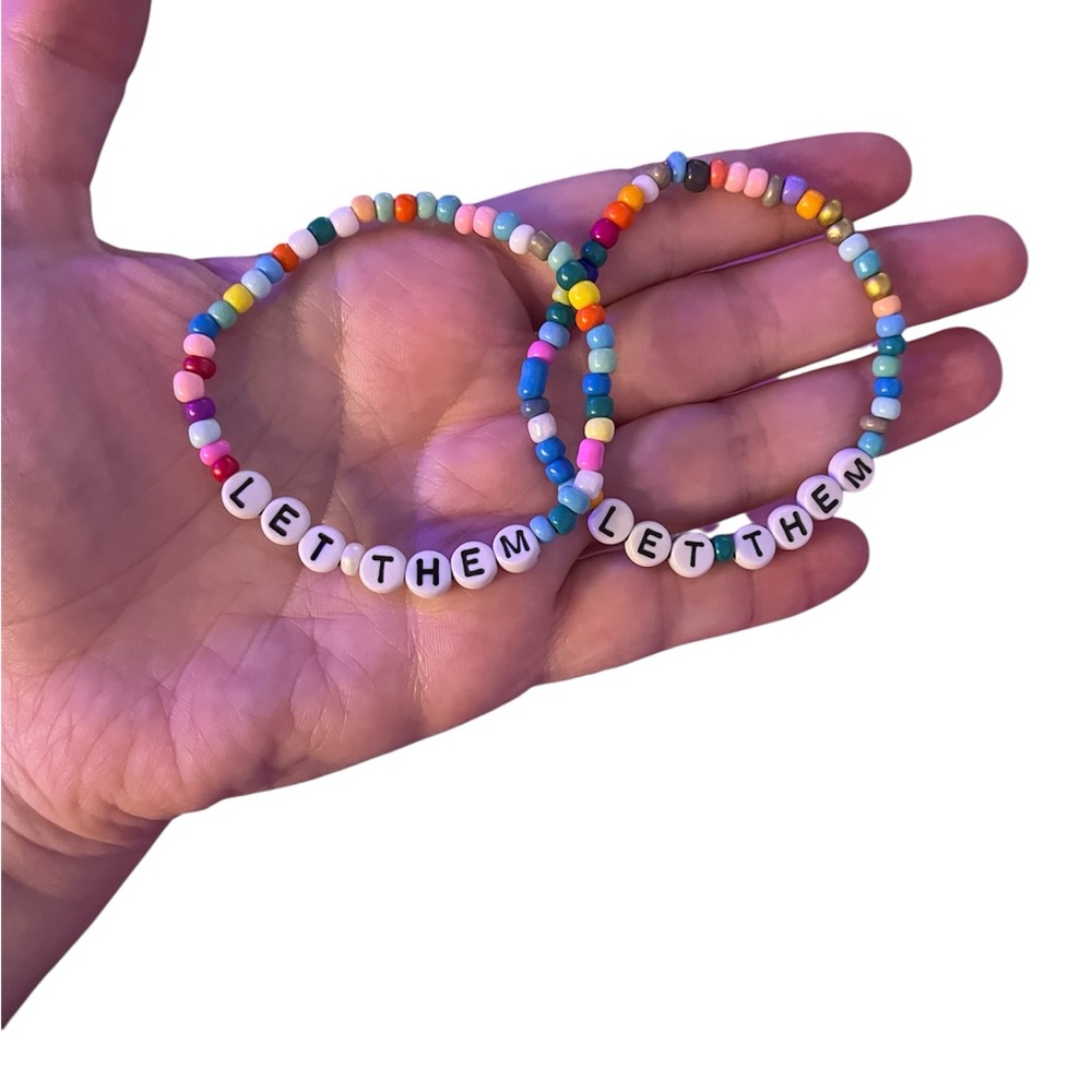 Colorful Beaded “Let Them” Bracelet